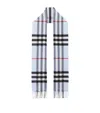 Burberry Checked Cashmere Scarf In Blue