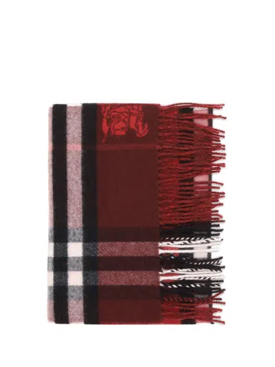 Burberry Cashmere Check Scarf In Brown