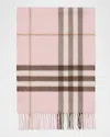 Burberry Cashmere Check Scarf In Burgundy