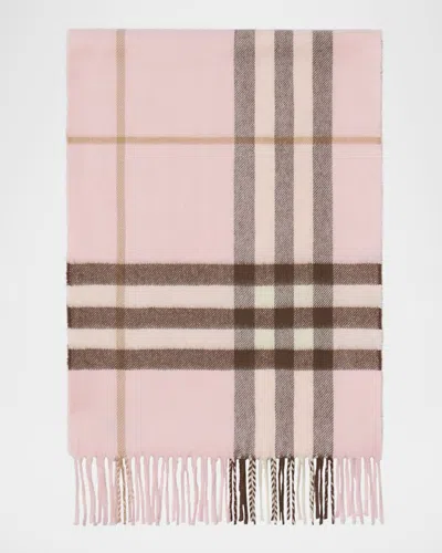 Burberry Cashmere Check Scarf In Burgundy
