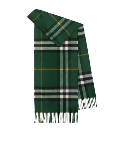 Burberry Cashmere Check Scarf In Green
