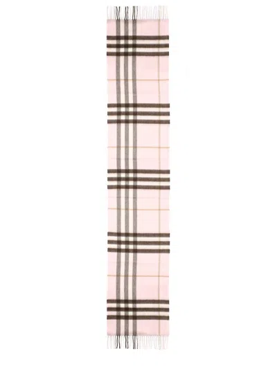 Burberry Cashmere Check Scarf In Pink