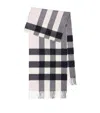 Burberry Cashmere Check Scarf In Gray