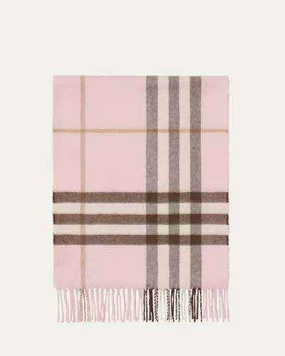 Burberry Cashmere Check Scarf In Pink