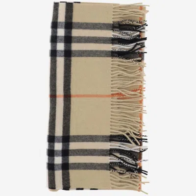 Burberry Cashmere Check Scarf In Brown