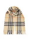 Burberry Cashmere Check Scarf Scarves And Foulards Beige