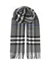Burberry Cashmere Check Scarf Scarves And Foulards Grey In Gray