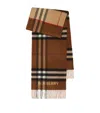 Burberry Cashmere Contrast Check Scarf In Brown