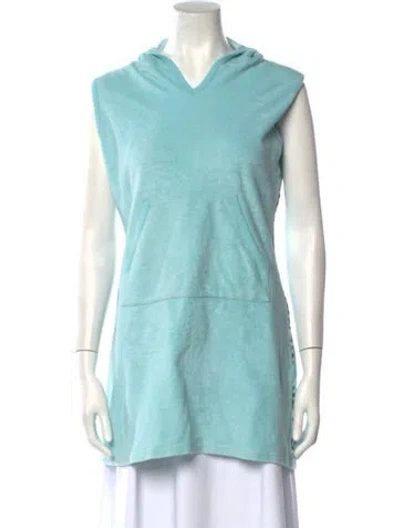 Pre-owned Burberry Cashmere Cowl Neck Tunic In Blue