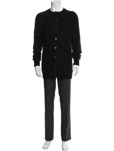 Pre-owned Burberry Cashmere Crew Neck Cardigan In Black