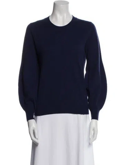 Pre-owned Burberry Cashmere Crew Neck Sweater In Blue