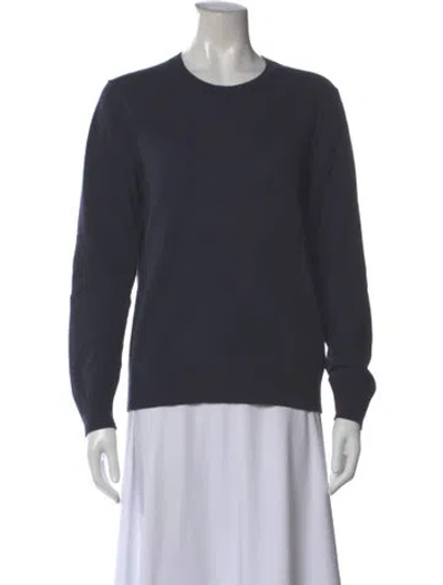 Pre-owned Burberry Cashmere Crew Neck Sweater In Blue