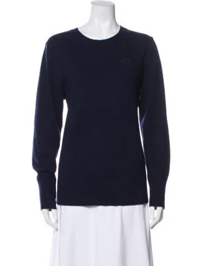 Pre-owned Burberry Cashmere Crew Neck Sweater In Blue