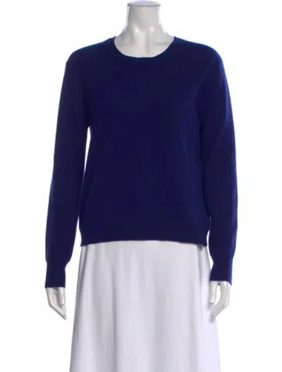 Pre-owned Burberry Cashmere Crew Neck Sweater In Blue