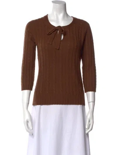 Pre-owned Burberry Cashmere Crew Neck Sweater In Brown