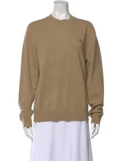 Pre-owned Burberry Cashmere Crew Neck Sweater In Brown