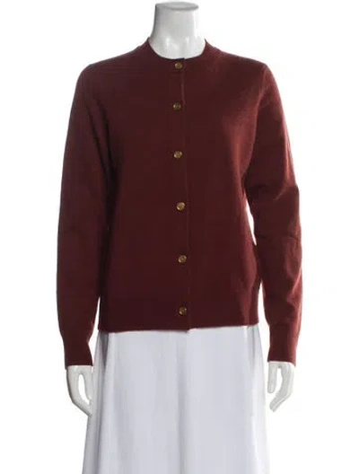 Pre-owned Burberry Cashmere Crew Neck Sweater In Burgundy