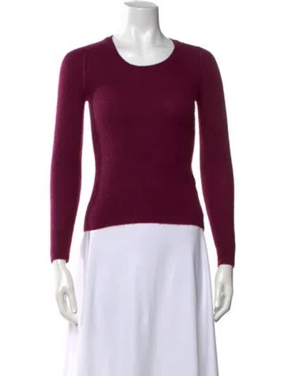 Pre-owned Burberry Cashmere Crew Neck Sweater In Burgundy