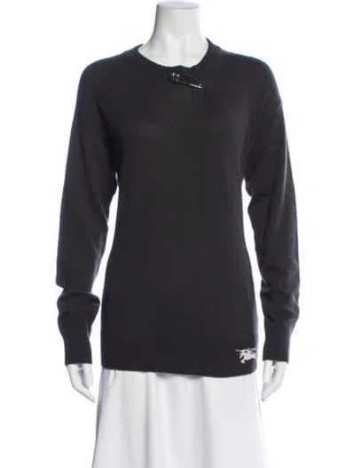 Pre-owned Burberry Cashmere Crew Neck Sweater In Gray