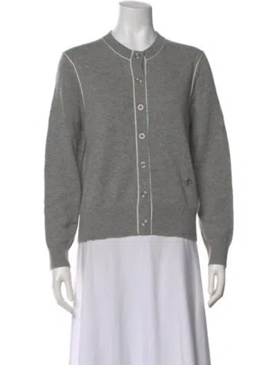 Pre-owned Burberry Cashmere Crew Neck Sweater In Gray