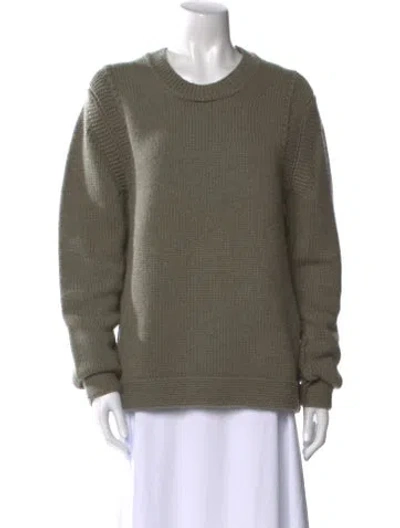 Pre-owned Burberry Cashmere Crew Neck Sweater In Green