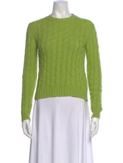 Pre-owned Burberry Cashmere Crew Neck Sweater In Green