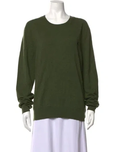 Pre-owned Burberry Cashmere Crew Neck Sweater In Green
