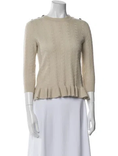 Pre-owned Burberry Cashmere Crew Neck Sweater In Neutral
