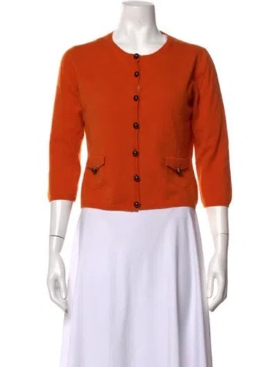 Pre-owned Burberry Cashmere Crew Neck Sweater In Orange