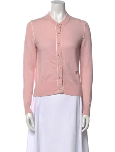Pre-owned Burberry Cashmere Crew Neck Sweater In Pink