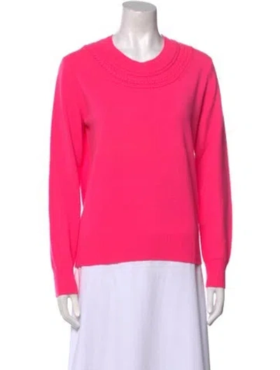 Pre-owned Burberry Cashmere Crew Neck Sweater In Pink