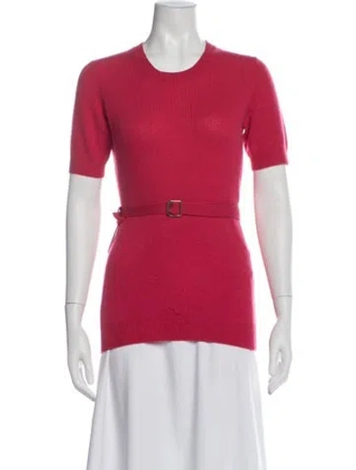Pre-owned Burberry Cashmere Crew Neck Sweater In Pink