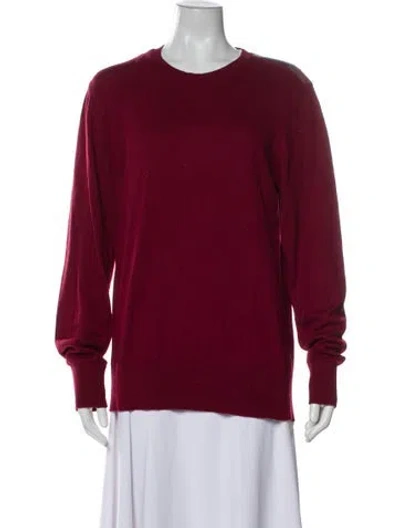 Pre-owned Burberry Cashmere Crew Neck Sweater In Red