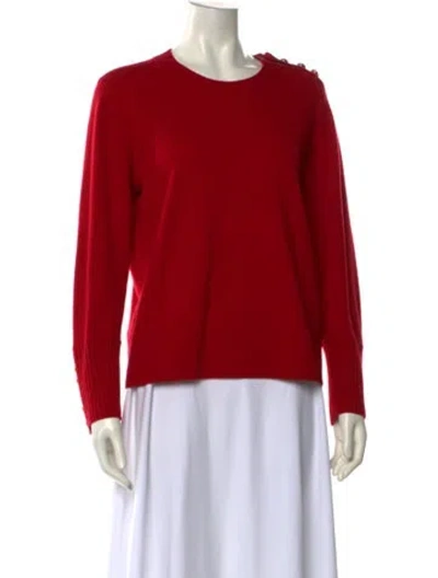 Pre-owned Burberry Cashmere Crew Neck Sweater In Red