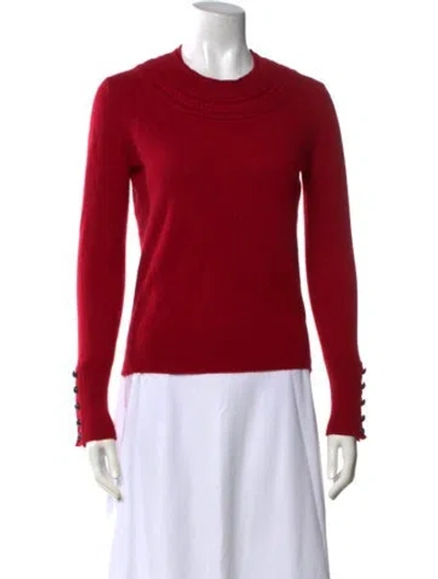 Pre-owned Burberry Cashmere Crew Neck Sweater In Red