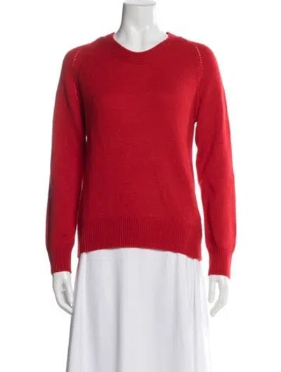 Pre-owned Burberry Cashmere Crew Neck Sweater W/ Tags In Red
