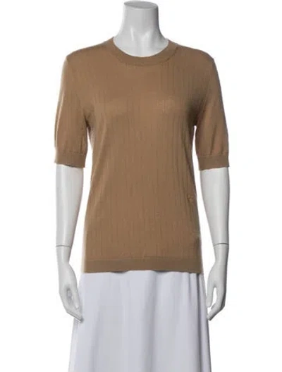 Pre-owned Burberry Cashmere Crew Neck Top In Neutrals