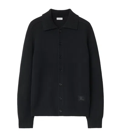 Burberry Cashmere Ekd-embroidered Cardigan In Black