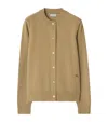 Burberry Cashmere Ekd-embroidered Cardigan In Brown