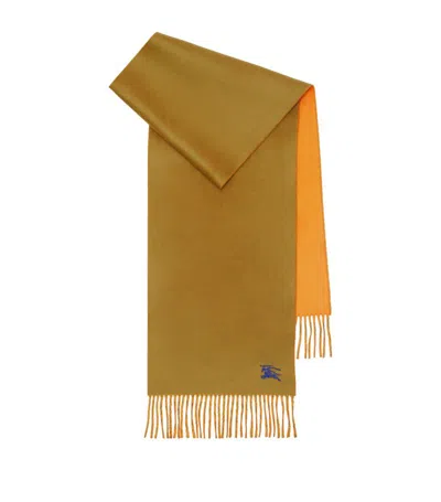 Burberry Cashmere Ekd Scarf In Camp