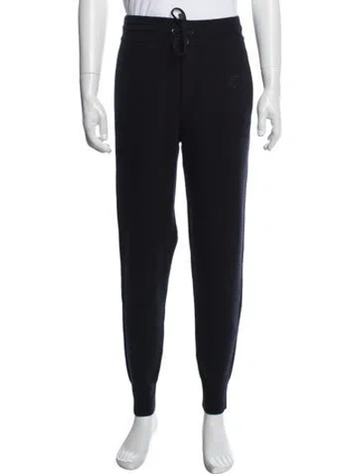 Pre-owned Burberry Cashmere Embroidered Accent Lounge Bottoms In Blue