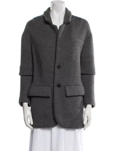 Pre-owned Burberry Cashmere Faux Fur Jacket In Gray
