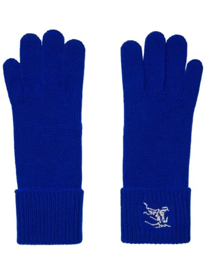 Burberry Blue Cashmere Blend Gloves In Knight