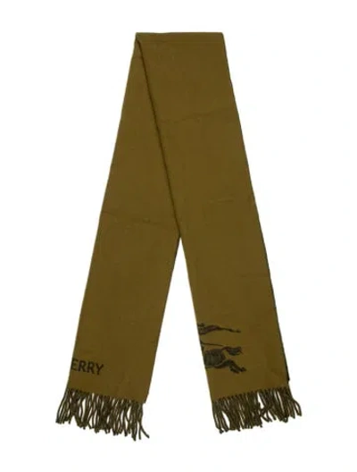 Pre-owned Burberry Cashmere Graphic Print Scarf In Green