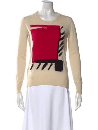 Pre-owned Burberry Cashmere Graphic Print Sweater In Neutral