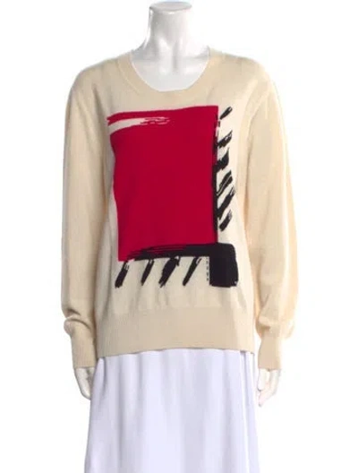 Pre-owned Burberry Cashmere Graphic Print Sweater In Neutral
