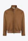 Burberry Luxe Cashmere Harrington Jacket In Brown