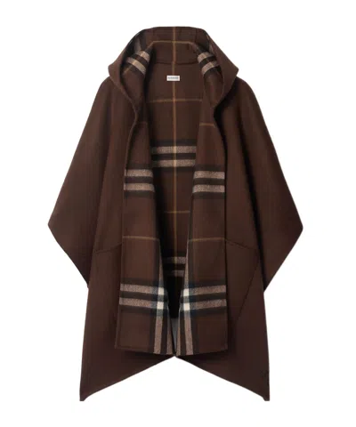 Burberry Cashmere Hooded Cape In Brown