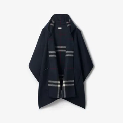 Burberry Cashmere Hooded Cape In Blue