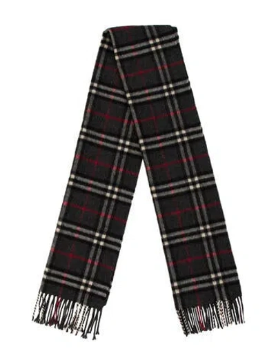 Pre-owned Burberry Cashmere House Check Pattern Scarf In Blue